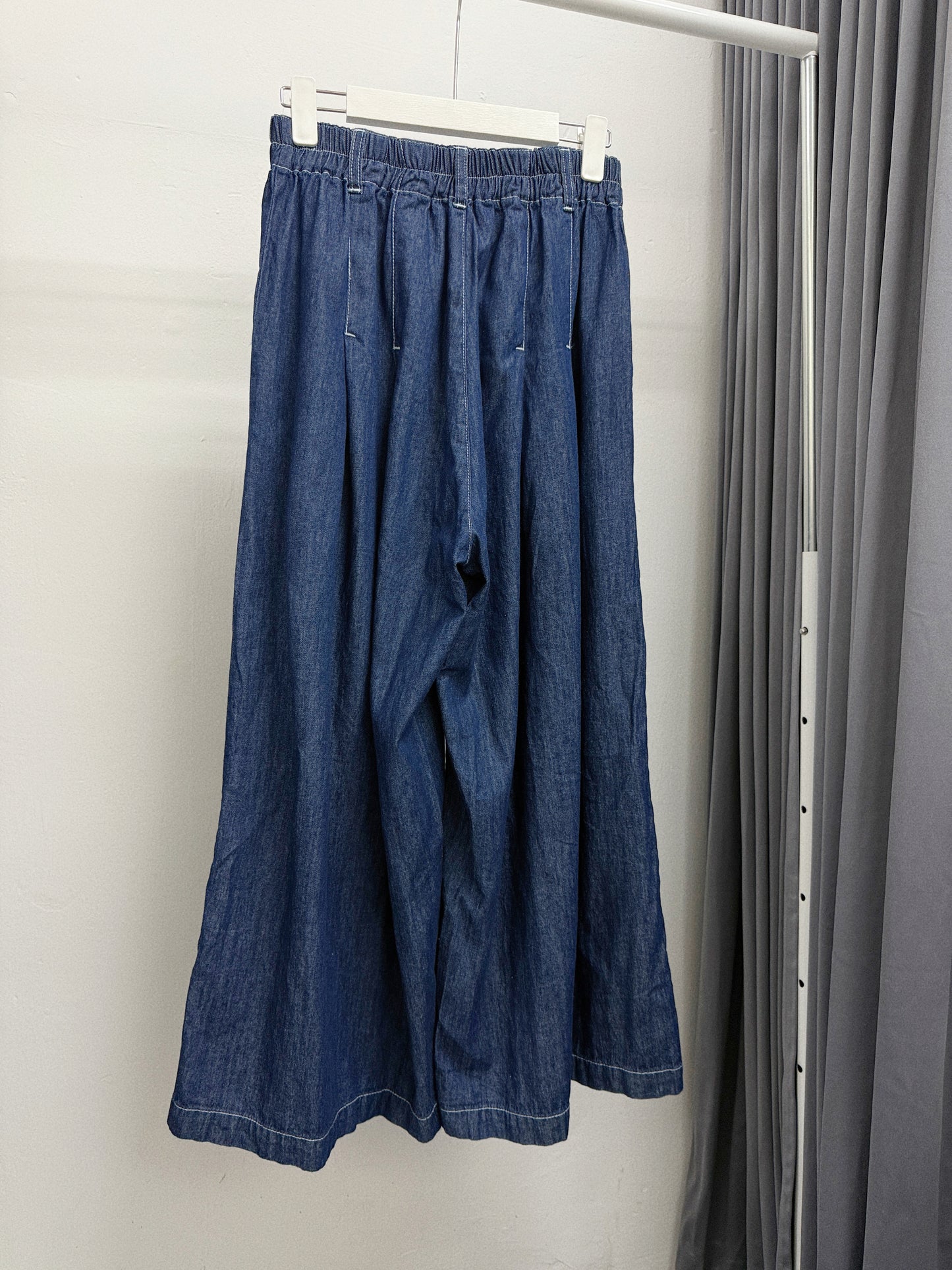 明線薄牛仔闊褲丨2 col