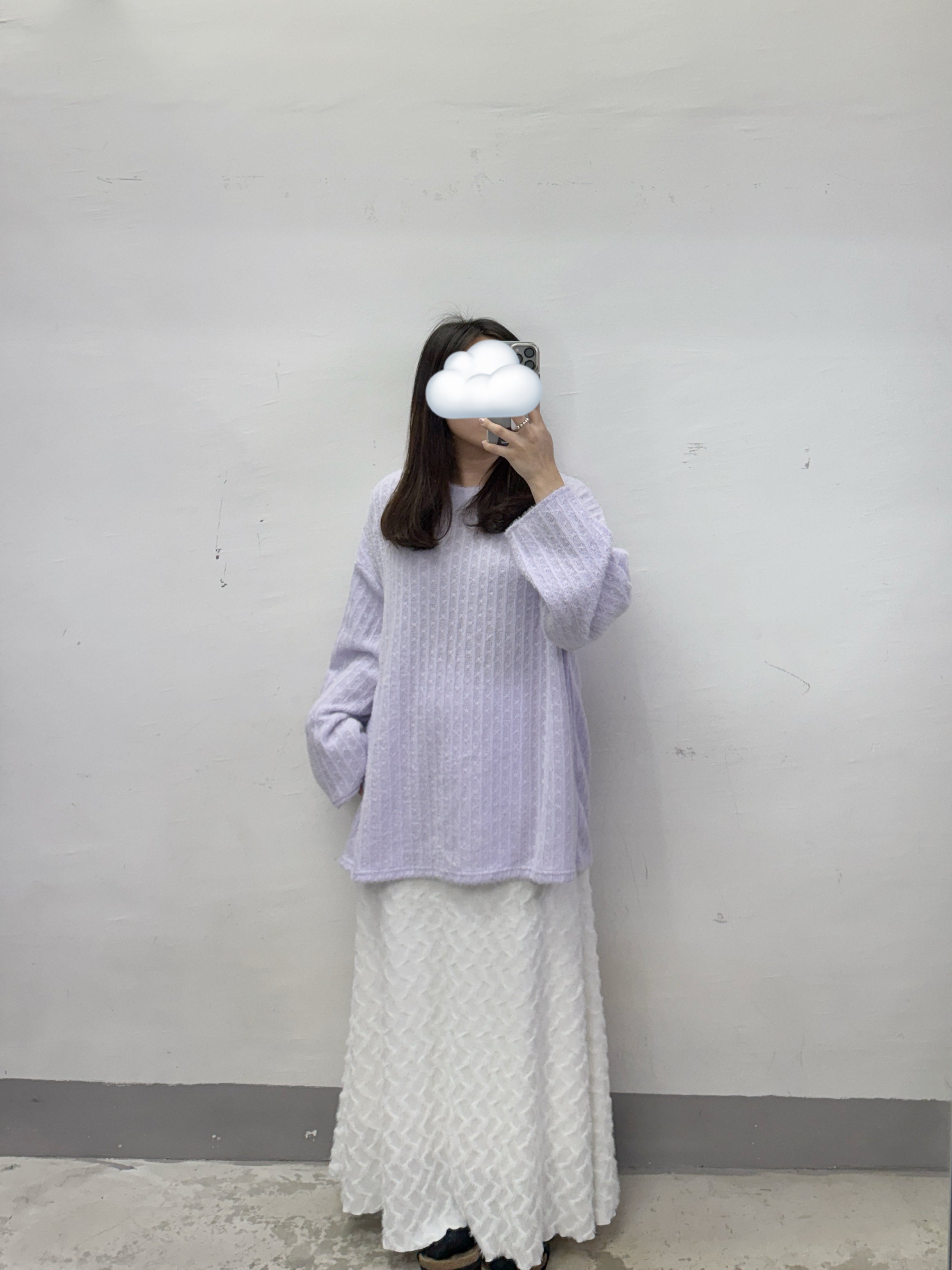 【SALE】暗花紋軟綿綿舒服針織上衣丨4 col