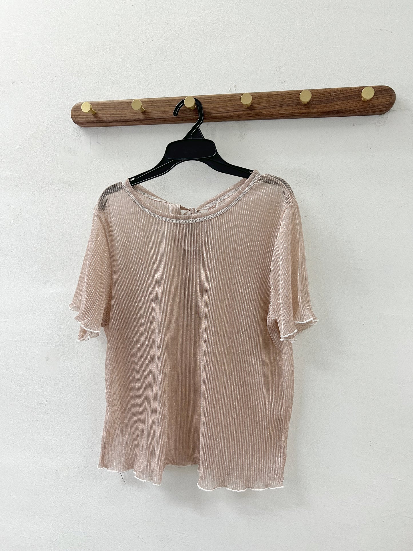 【SALE】閃閃半透後綁帶top丨銀白