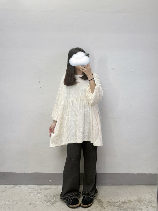 日系褲腳ruffle邊樹紋褲丨6 col