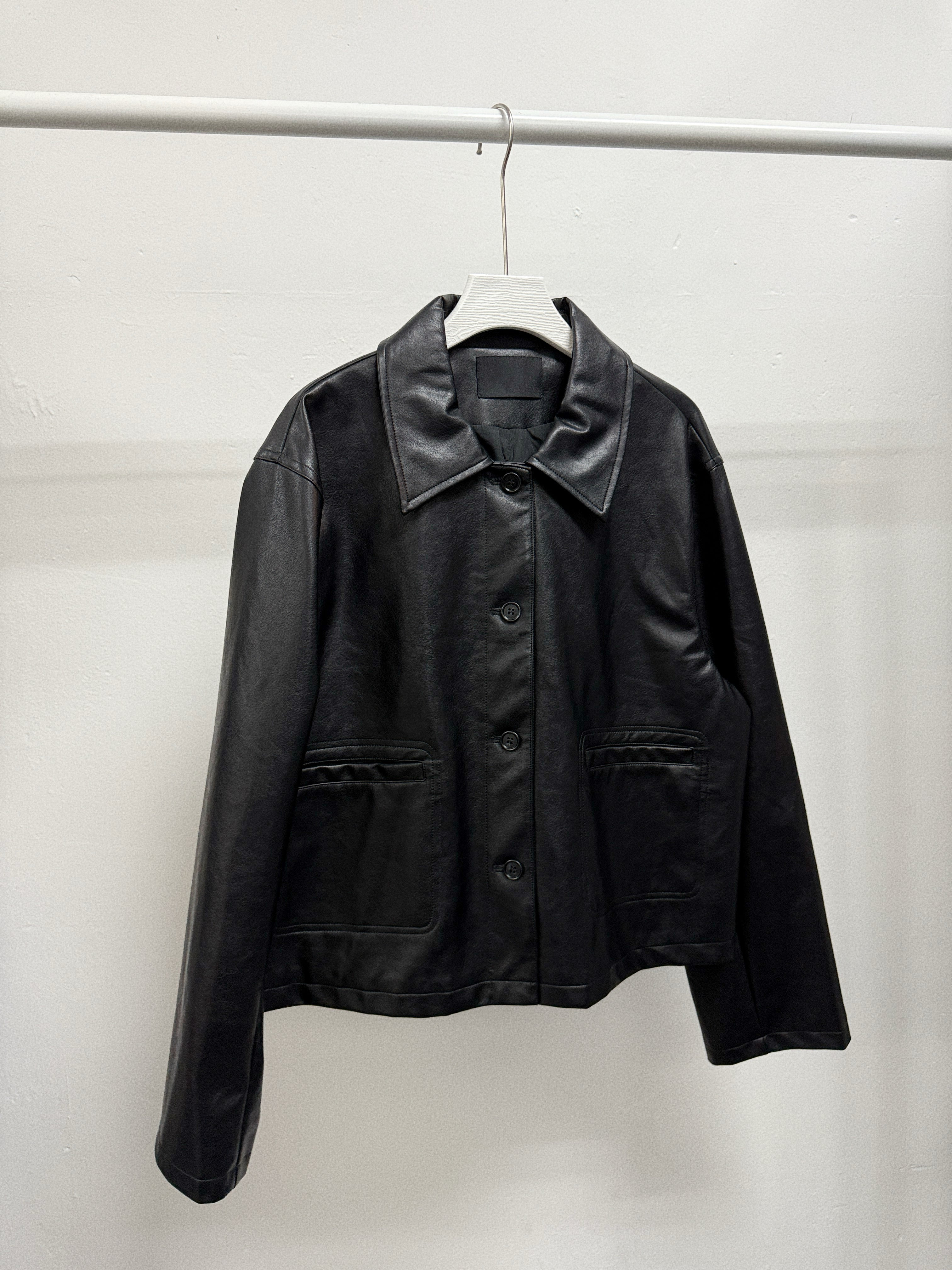 【SALE】PU皮外套|黑