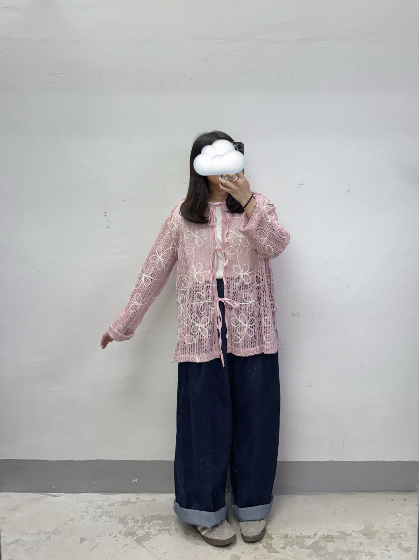 全橡筋牛仔闊褲