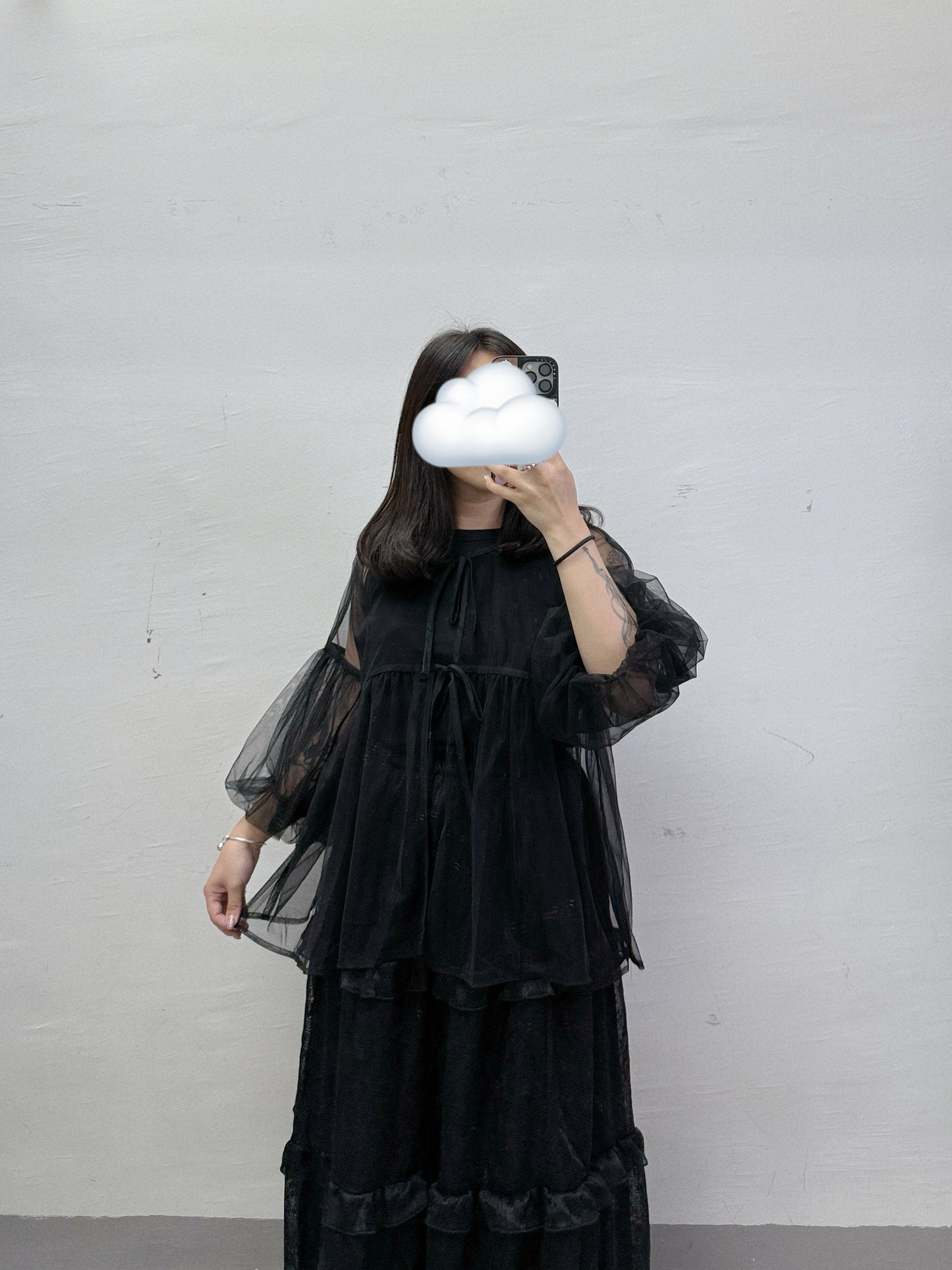 泡泡袖綁帶紗外搭丨2 col