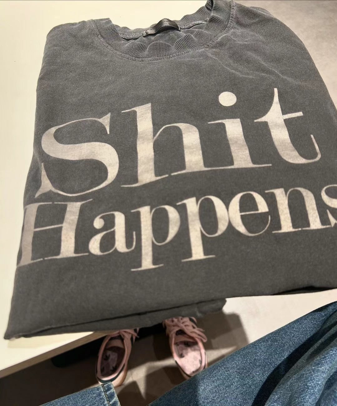 洗水色Shit Happens top|藍