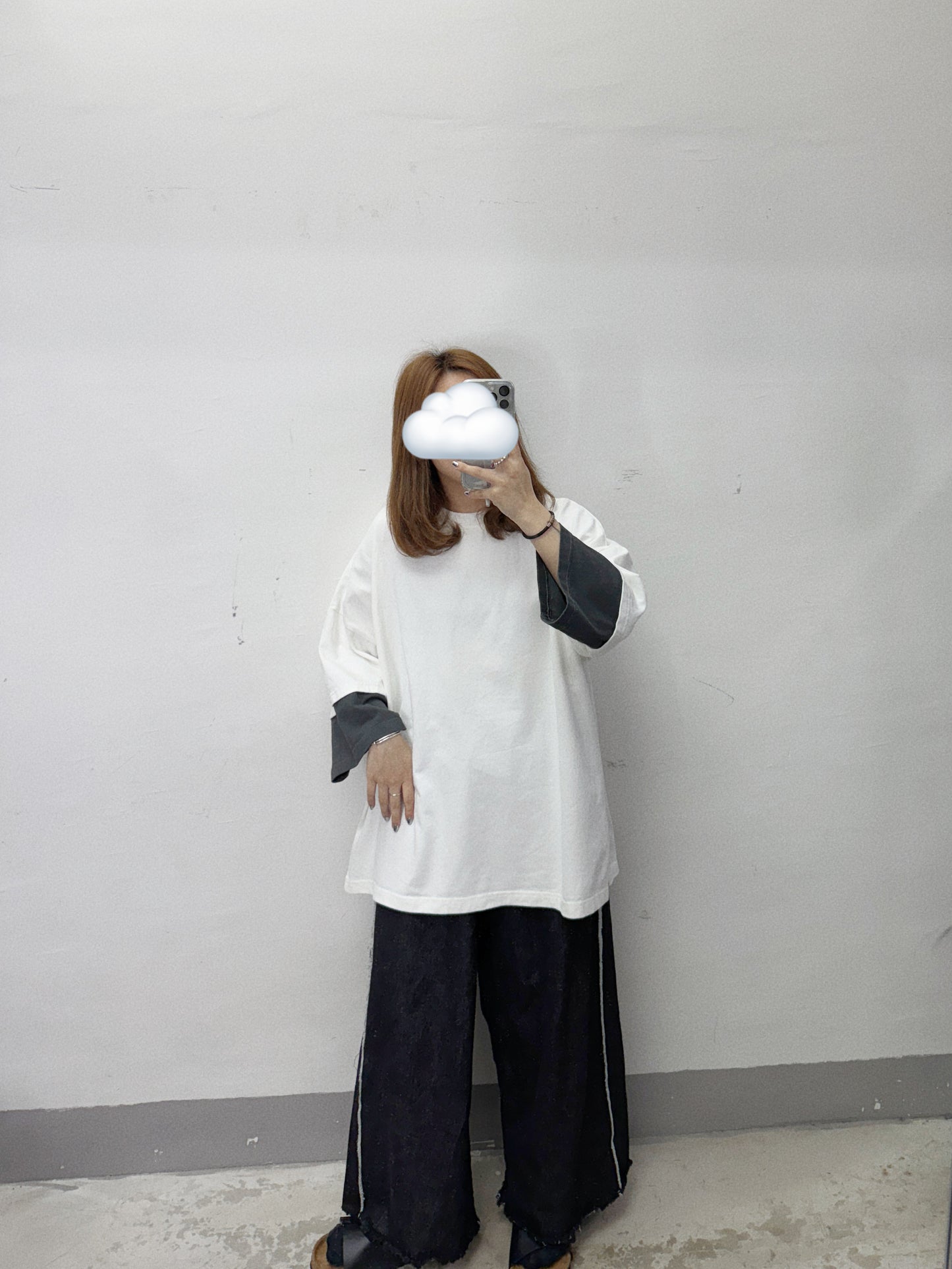 【SALE】拼色袖口top