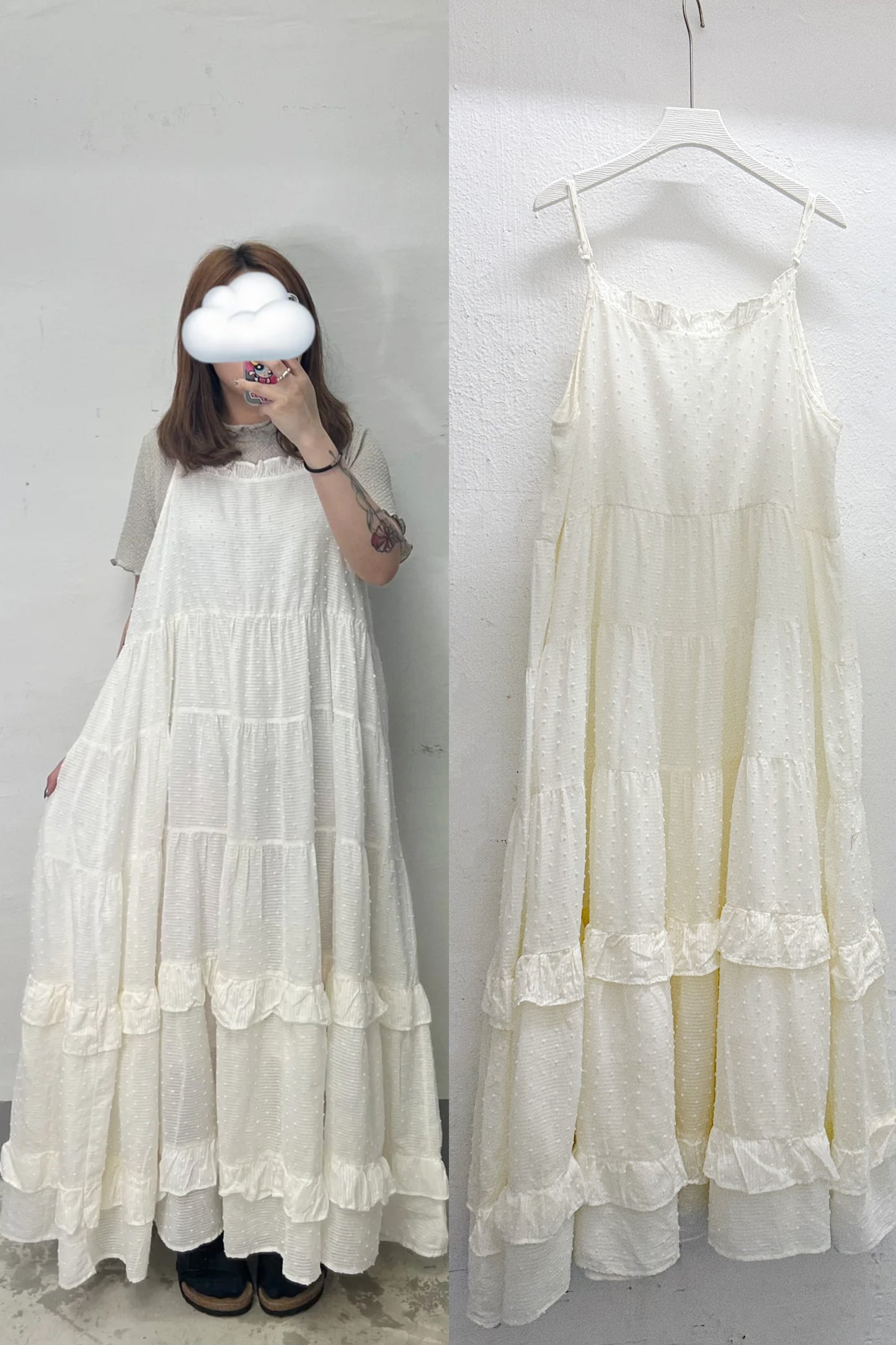 【SALE】點點暗紋吊帶ops