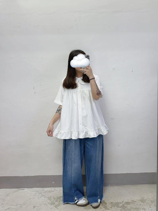 【新品優惠】花邊娃娃領下擺ruffle邊上衣丨3 col