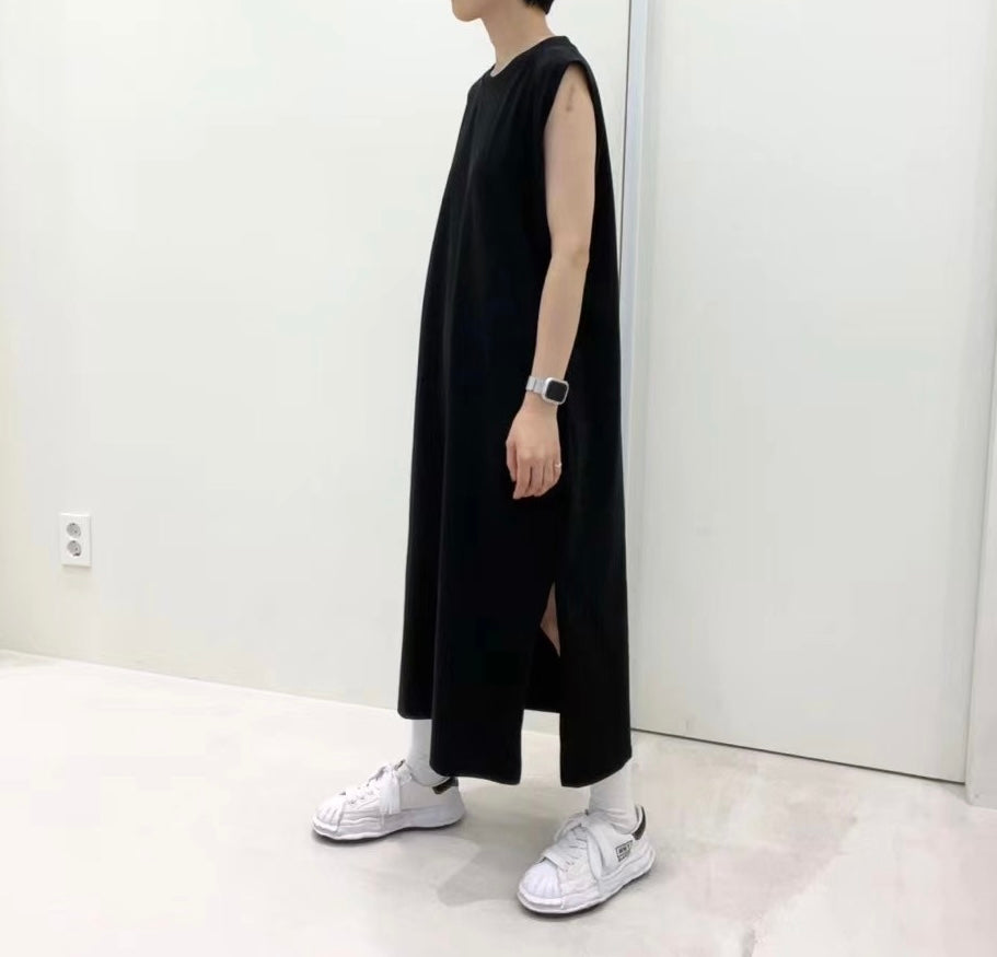 【SALE】兩側開叉背心ops丨白