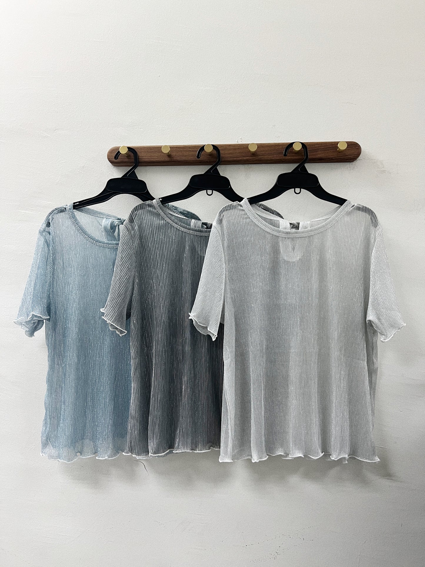 【SALE】閃閃半透後綁帶top丨銀白