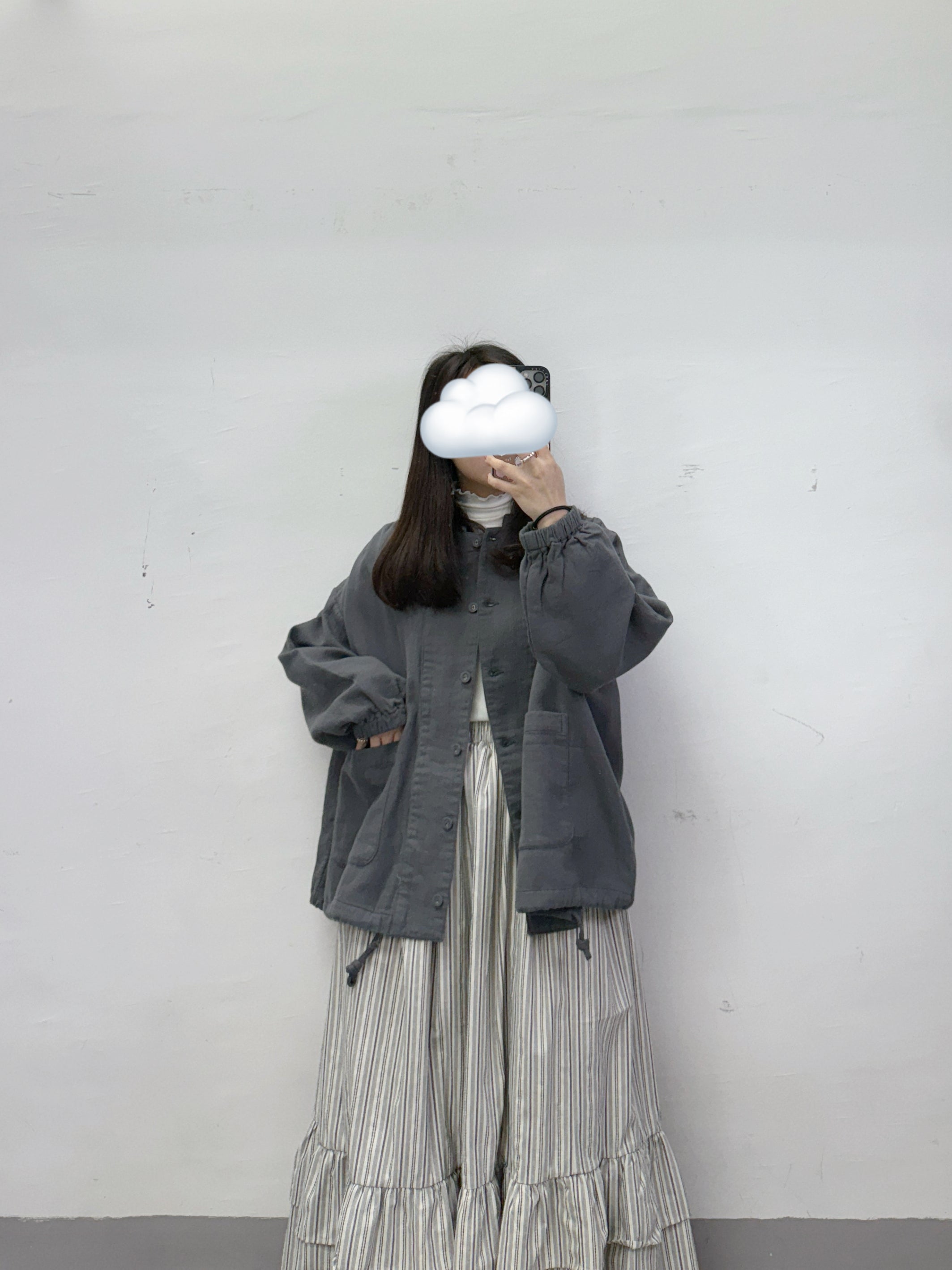 【SALE】棉料束袖口袋外套丨杏 灰
