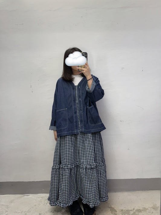明線薄牛仔布外套
