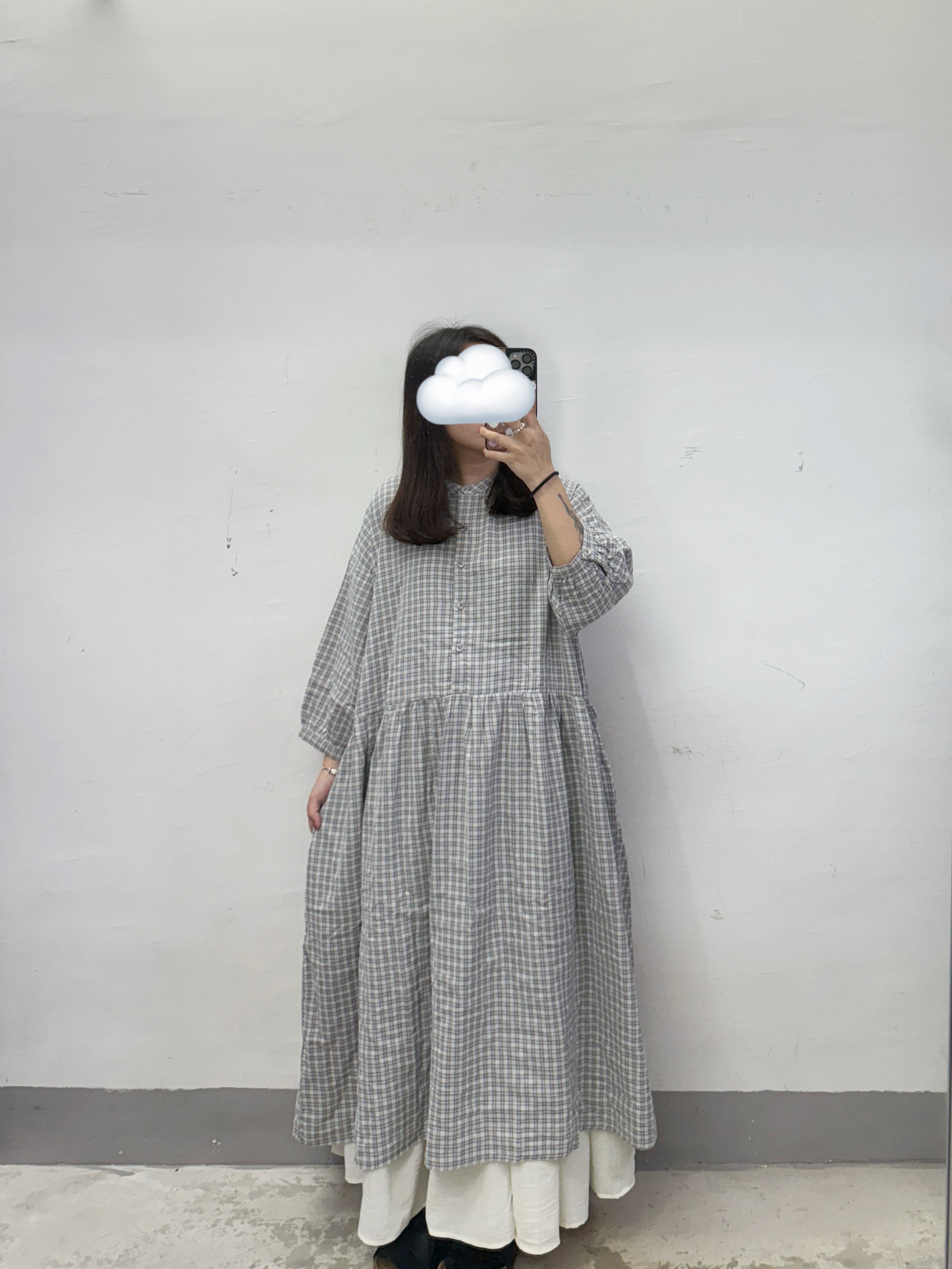 【SALE】bb棉格紋ops丨灰