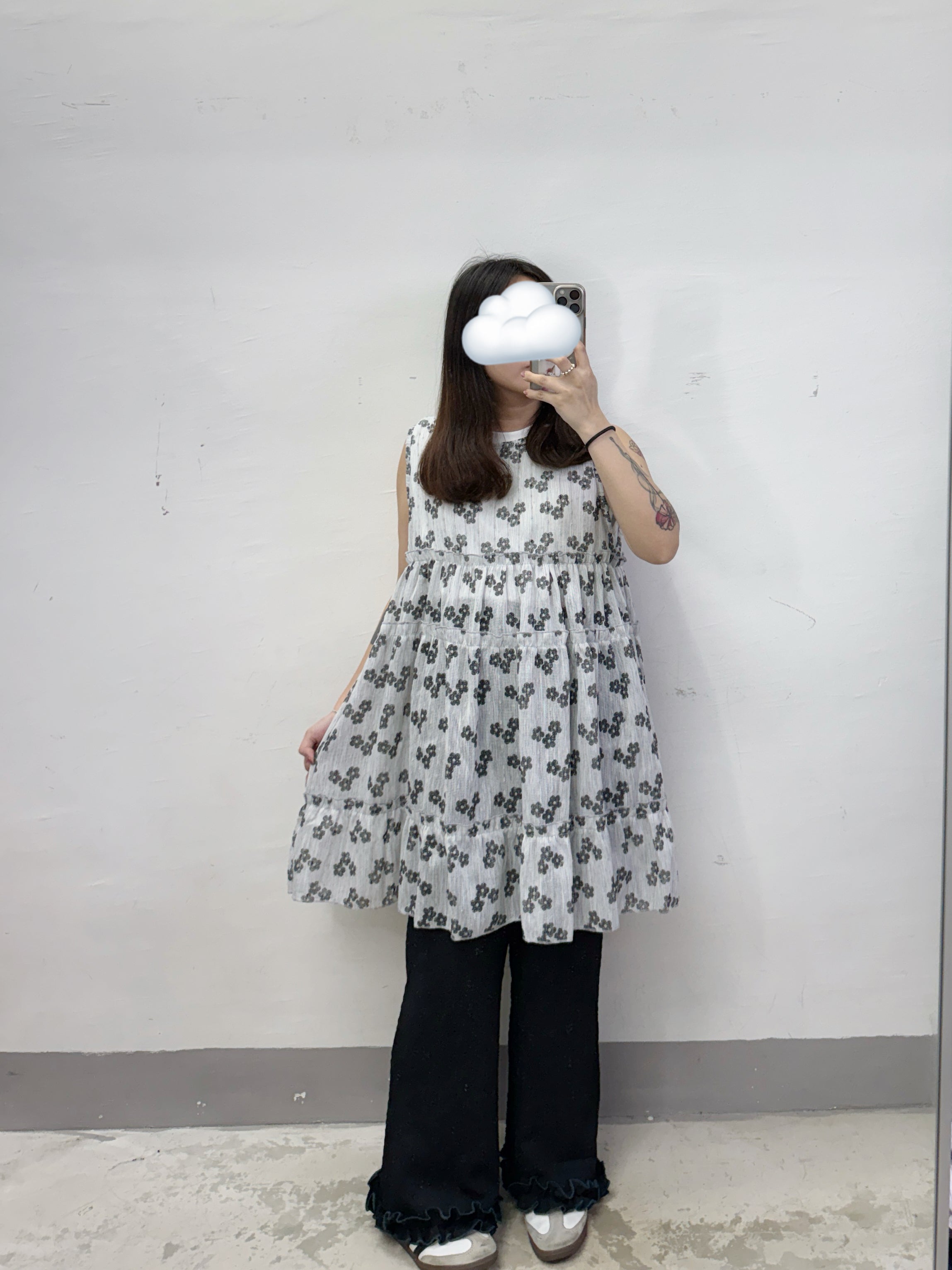 閃閃印花ruffle中長背心/外搭丨3 col