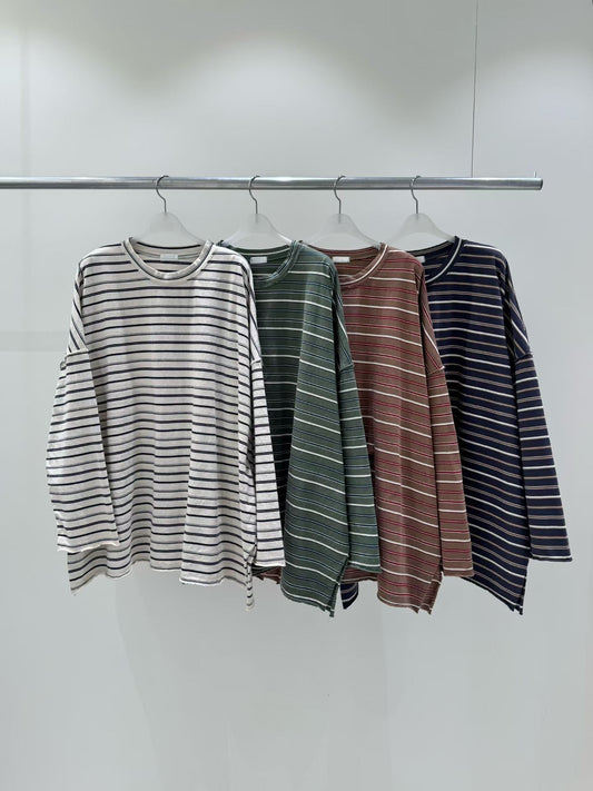 拼色條紋上衣丨4 col