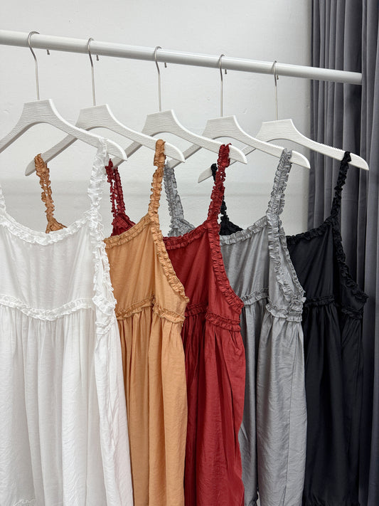 【SALE】絲滑~ruffle邊外搭丨白 灰