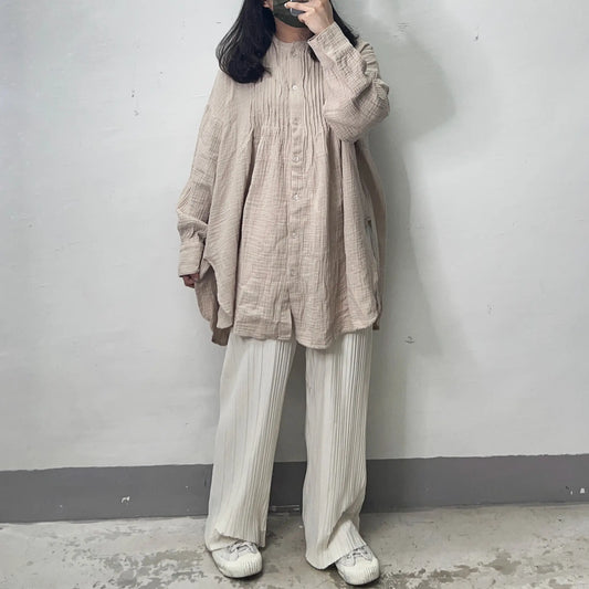 bb棉百褶排鈕top