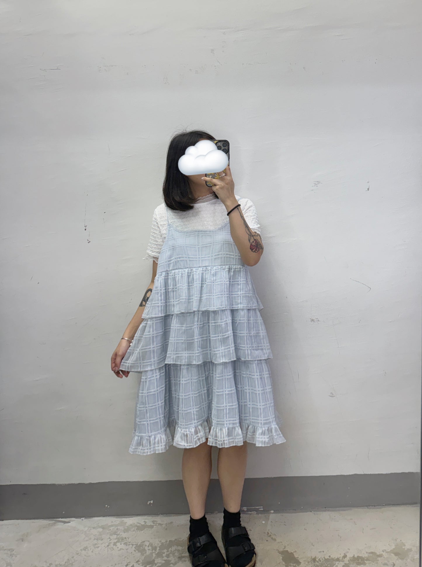 【新品優惠】邊邊拼紗質感花紋上衣丨3 col