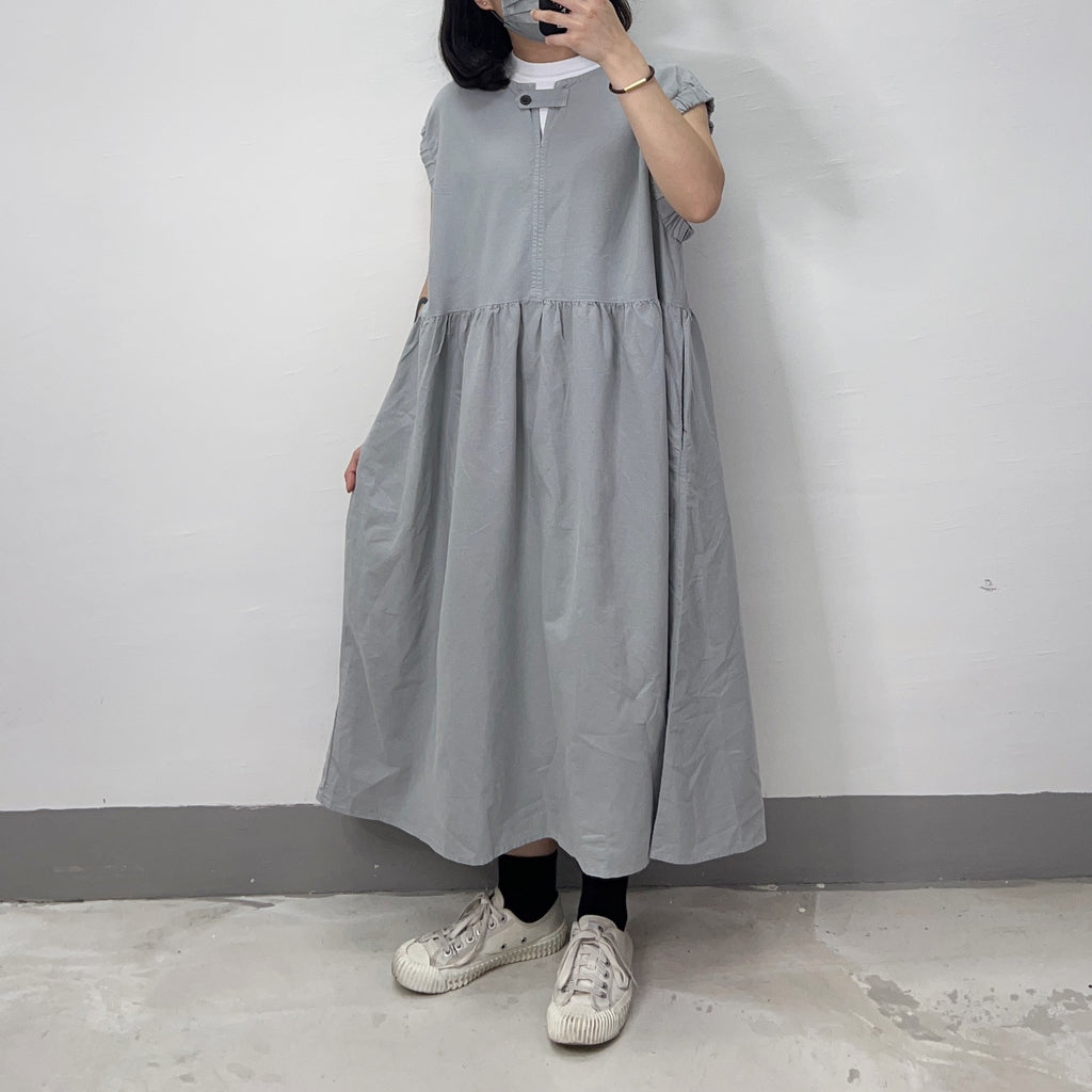 【SALE】日系橡筋邊背心ops|黑 杏