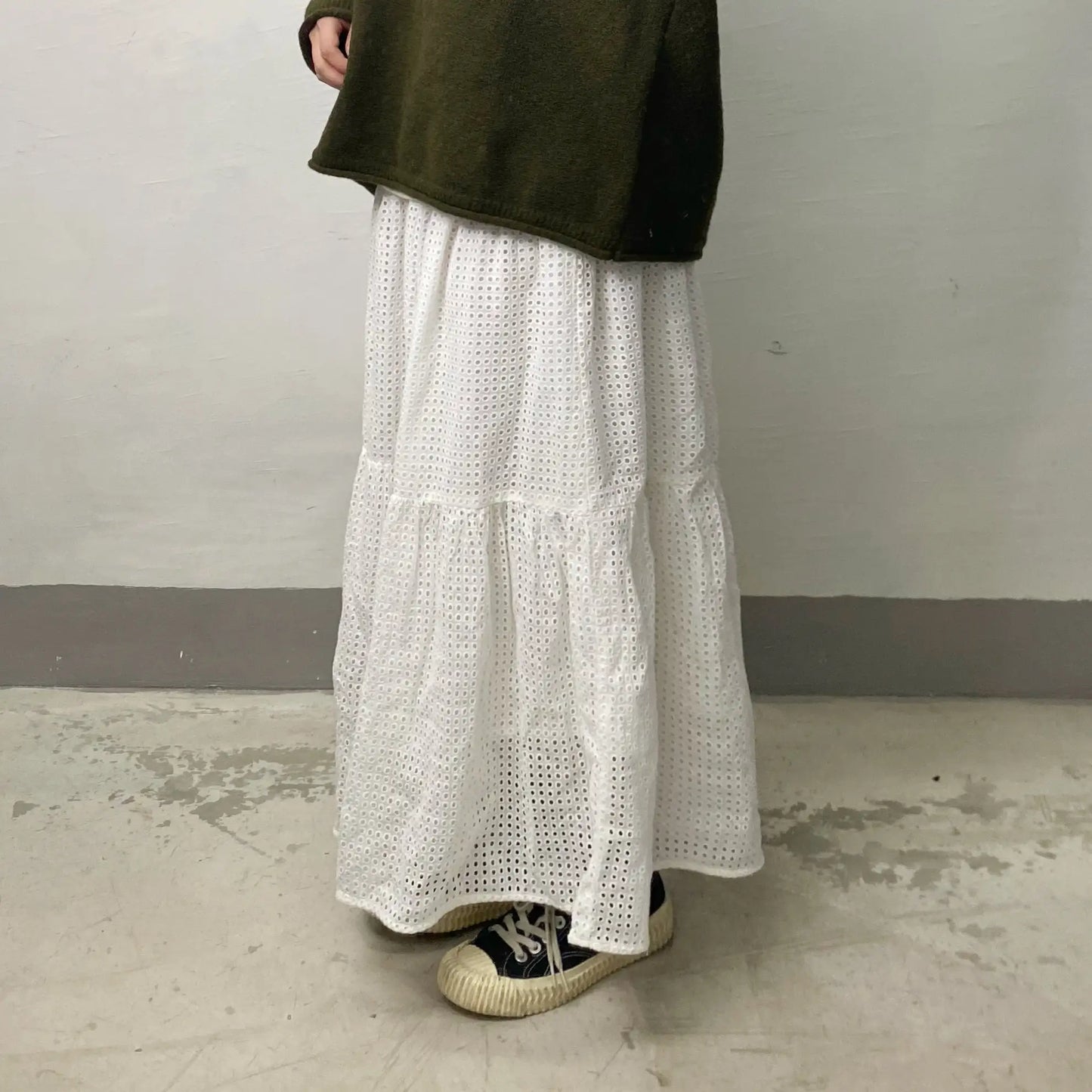 【SALE】鏤空圓點層層半身裙|3 col