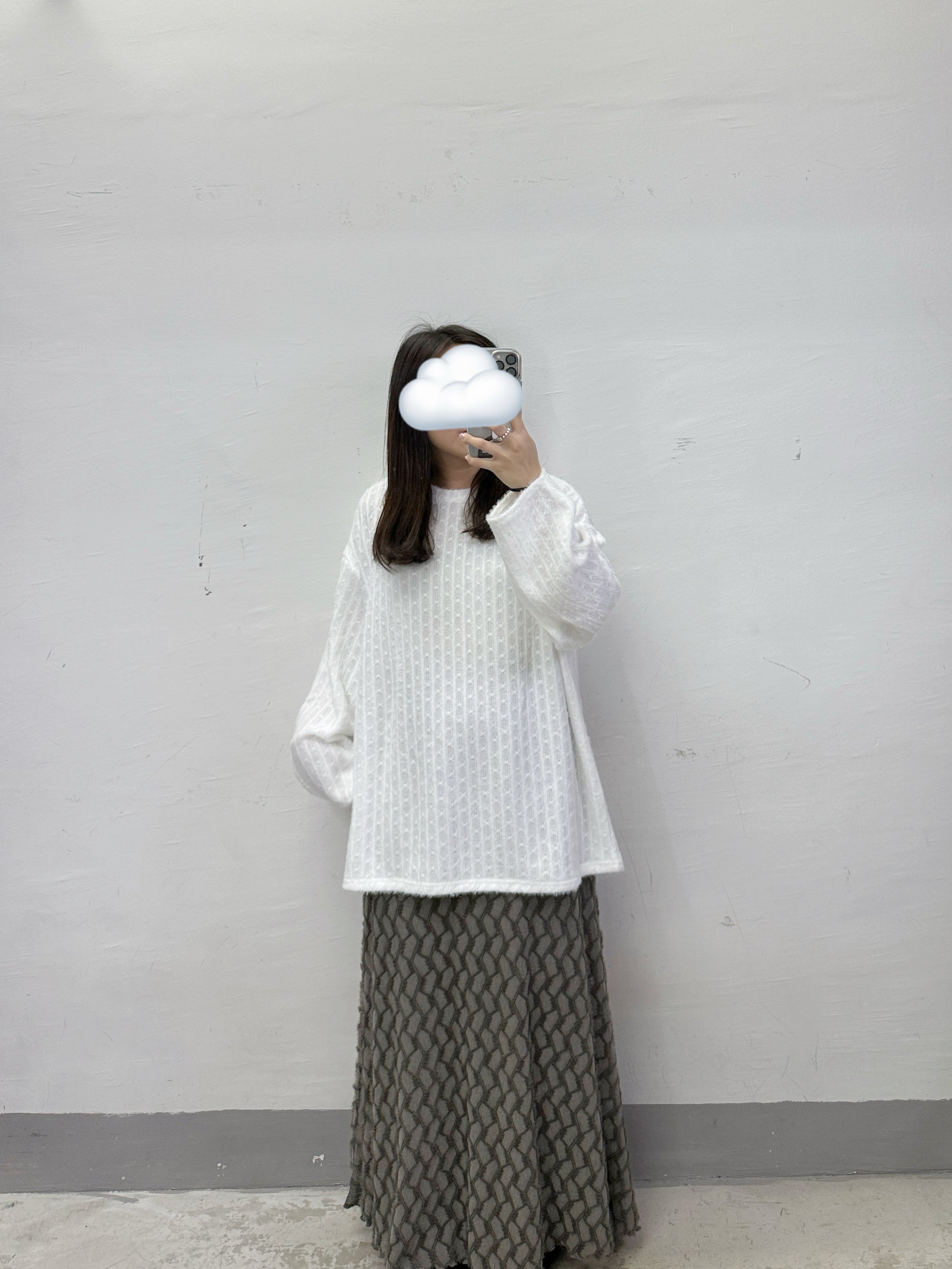 【SALE】暗花紋軟綿綿舒服針織上衣丨4 col