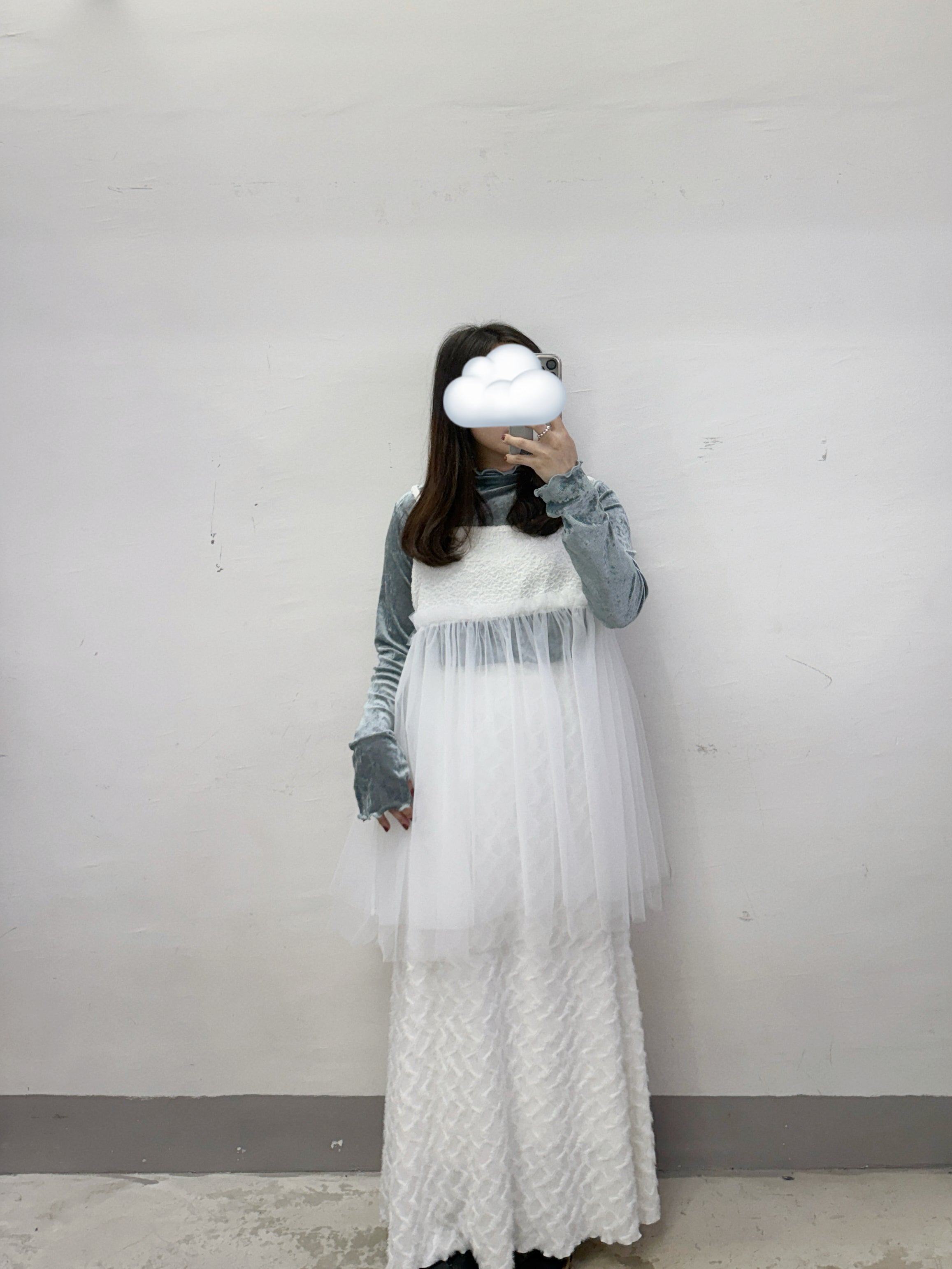 【SALE】皺皺紋拼紗外搭丨5 col