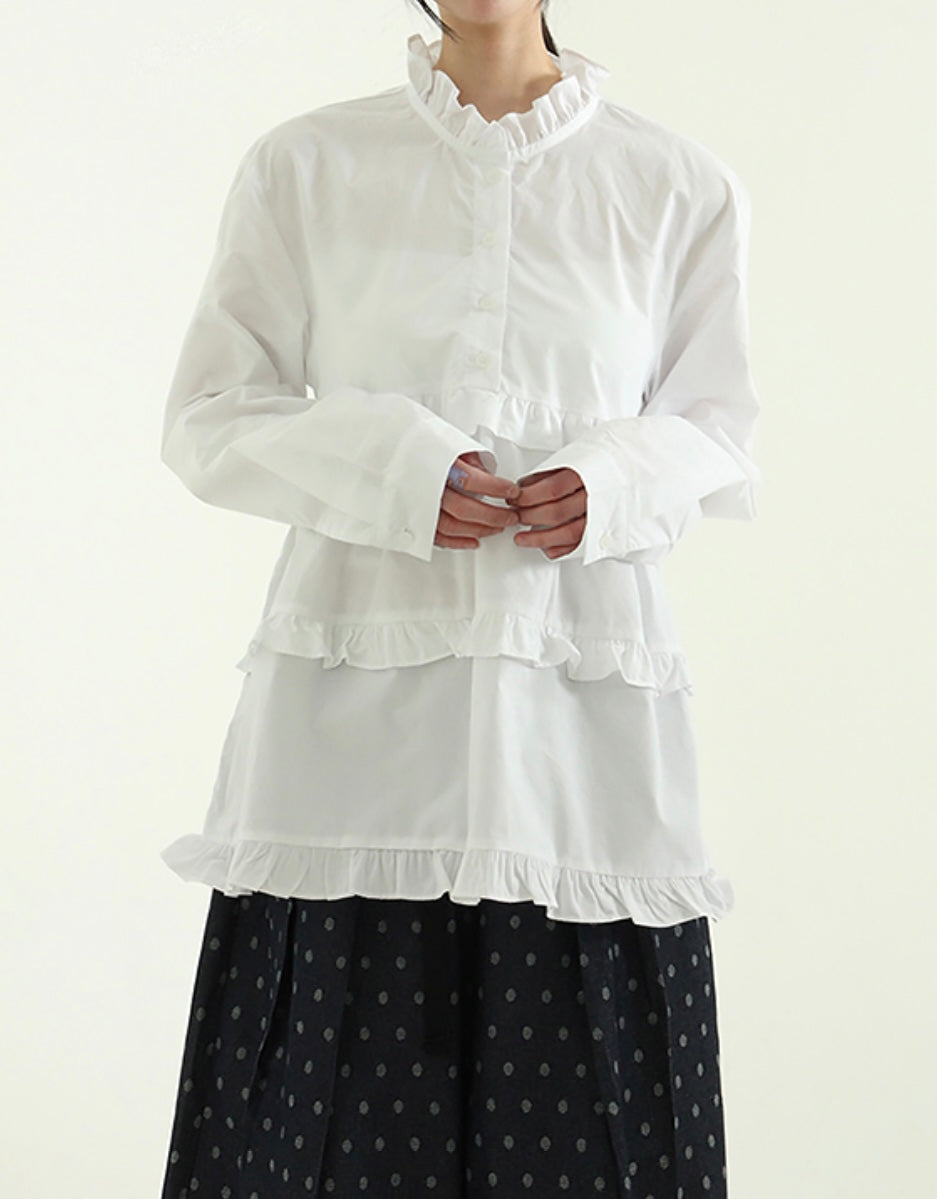【SALE】ruffle邊恤top|黃