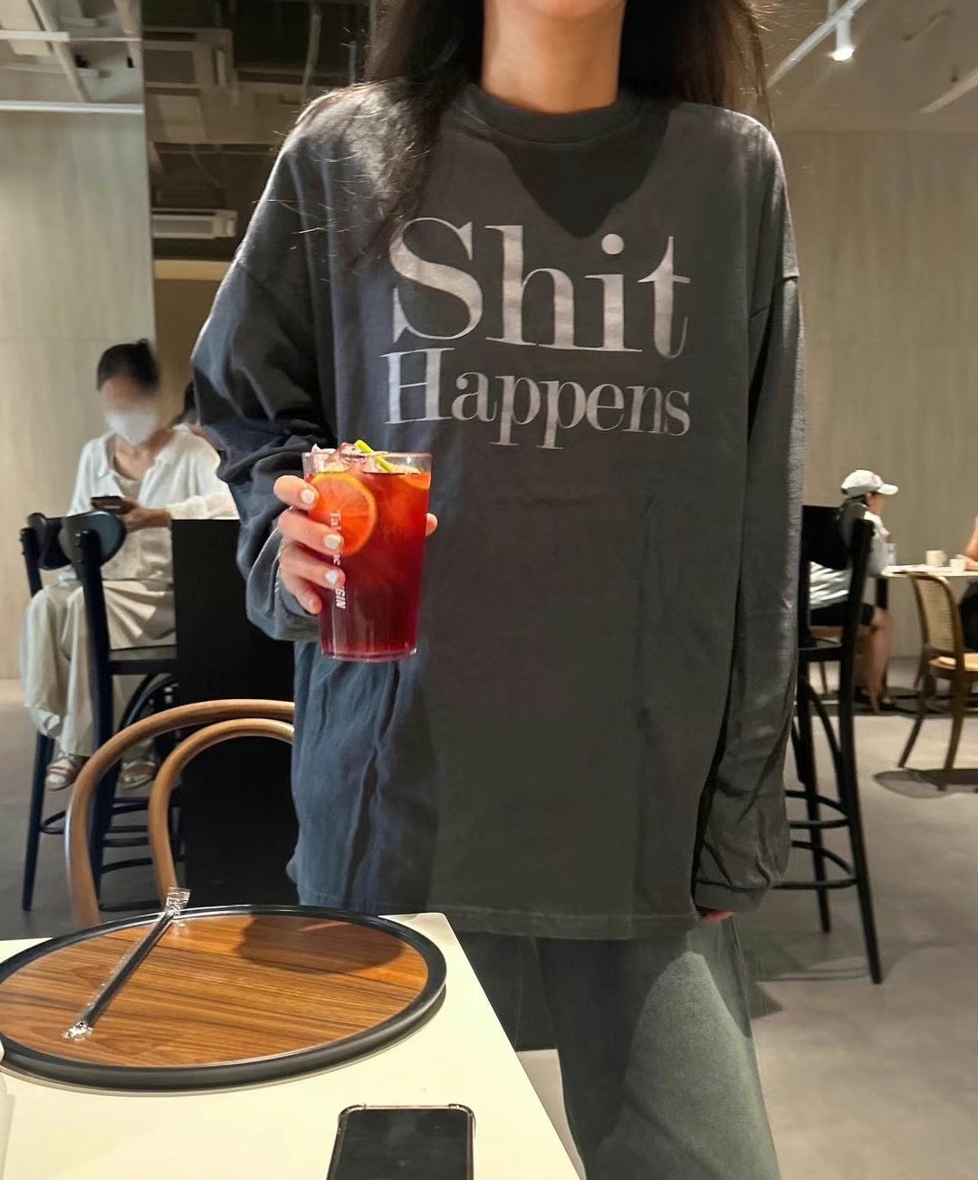 洗水色Shit Happens top|藍