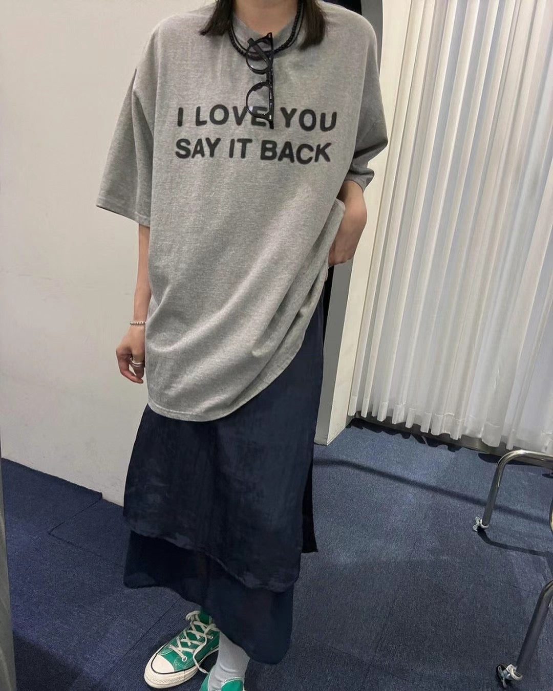 ‘I Love You, Say It Back’ print tee丨白