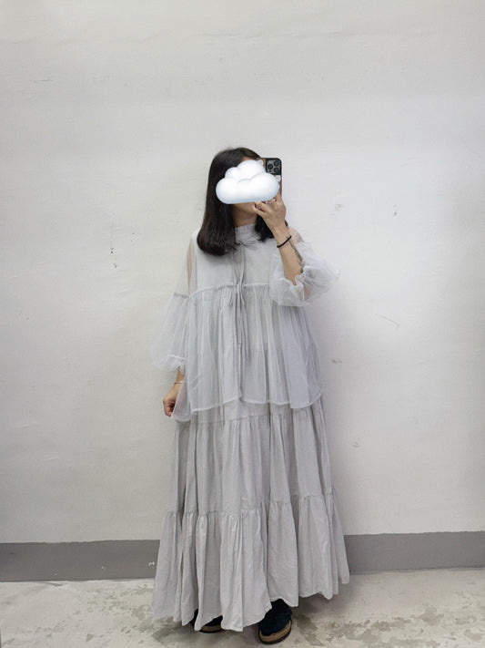 泡泡袖綁帶紗外搭丨2 col