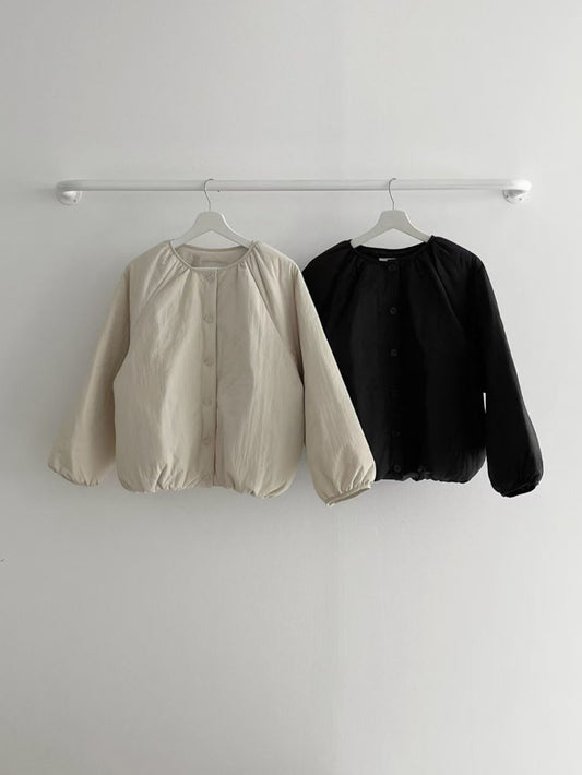 【SALE】泡泡型夾棉外套|米白