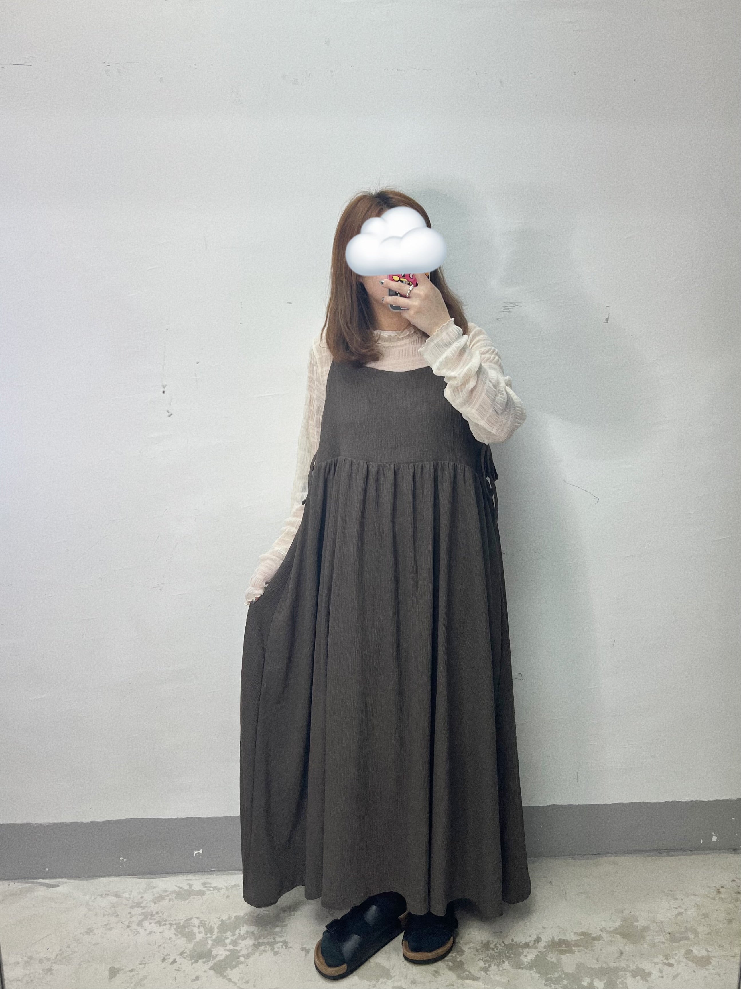 【SALE】樹紋兩側綁帶吊帶ops丨4 col