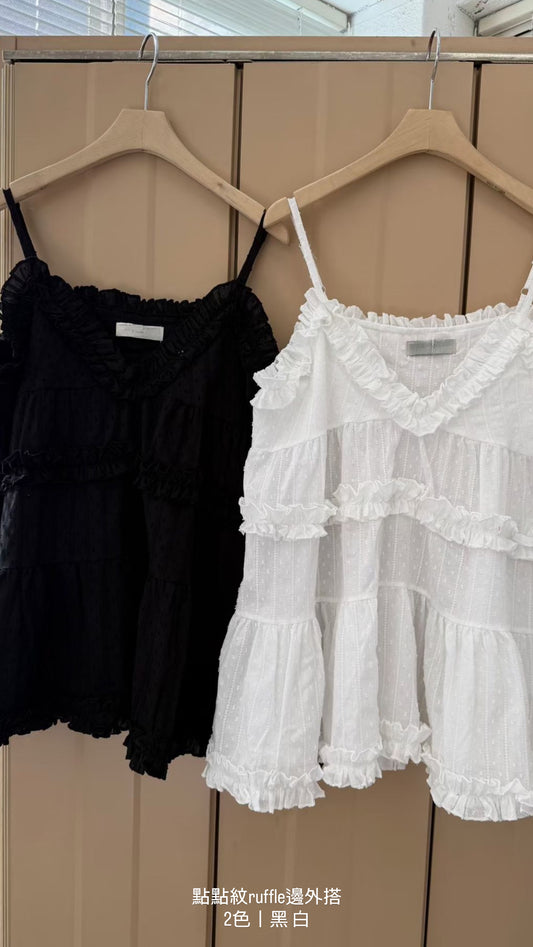 點點紋ruffle邊外搭丨2 col