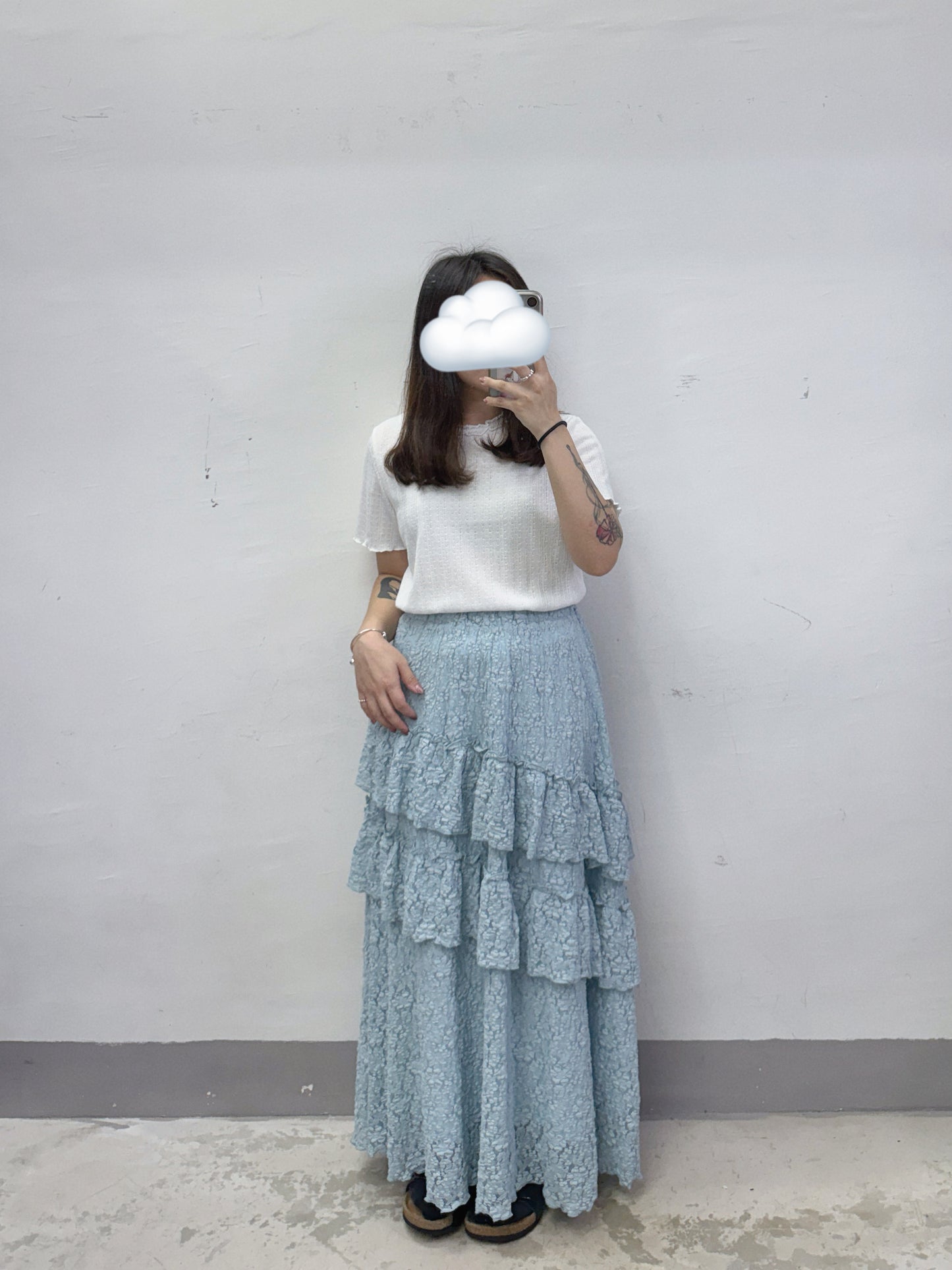 【SALE】lace ruffle邊半身裙丨3 col