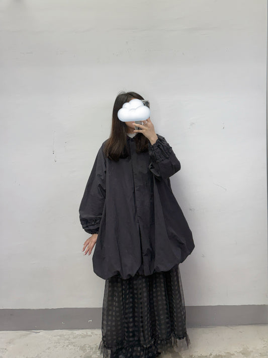 【SALE】嗦嗦料娃娃領氣球型外套丨卡其