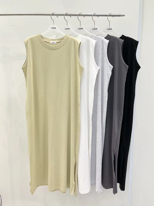 【SALE】兩側開叉背心ops丨白