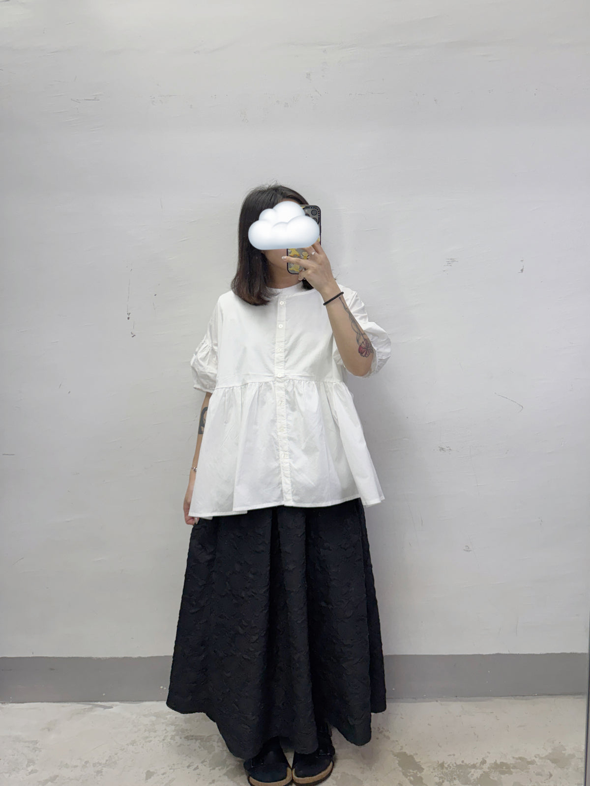 【新品優惠】壓花紋ruffle邊半身裙丨2 col