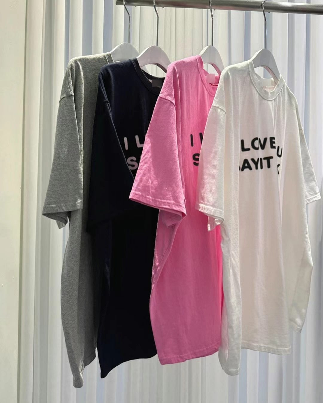 ‘I Love You, Say It Back’ print tee|深藍