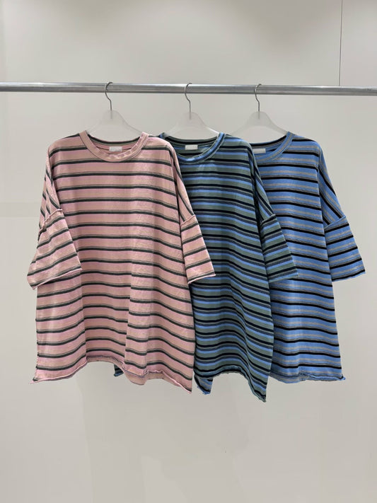 【新品優惠】拼色間紋oversize上衣丨3 col