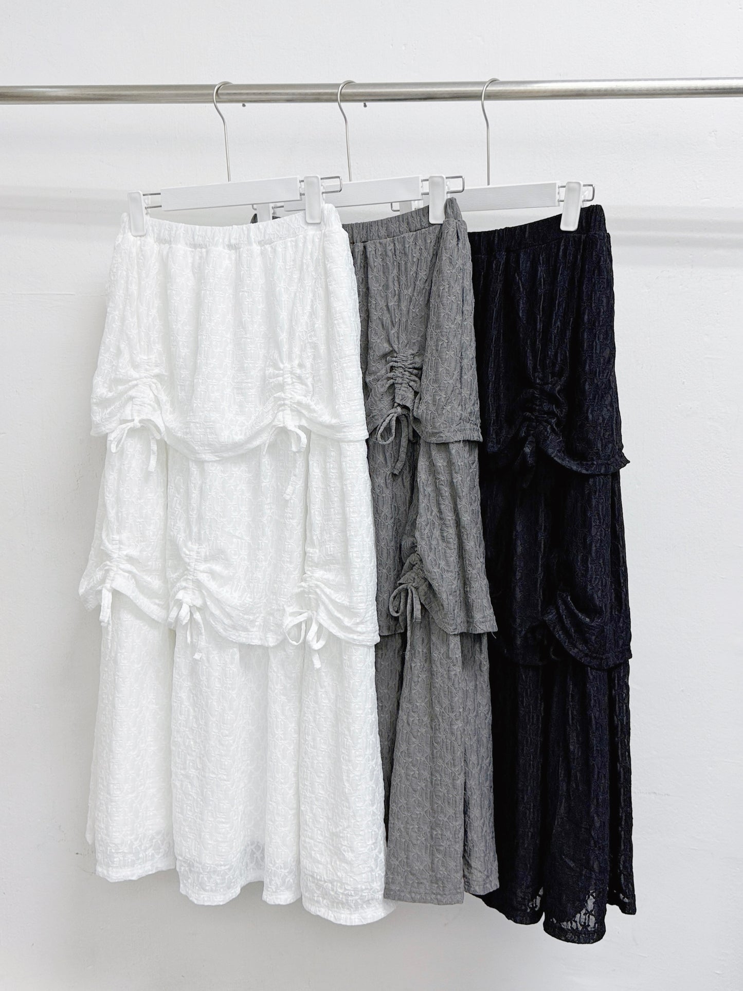 【新品優惠】花紋lace綁帶蝴蝶結層層裙丨3 col