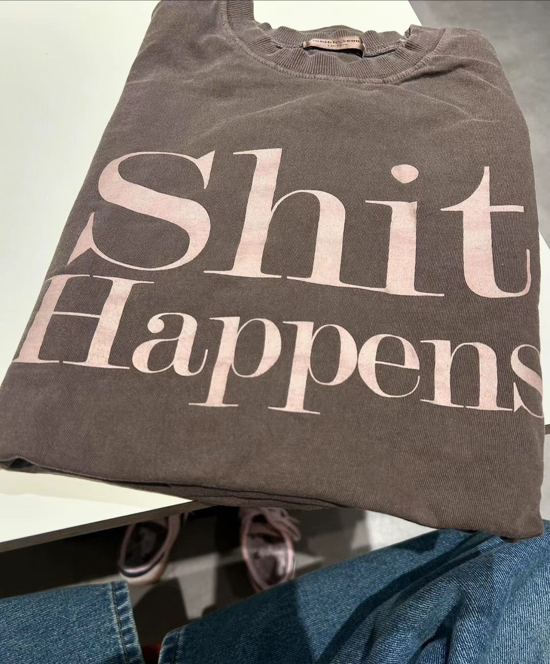 洗水色Shit Happens top|藍
