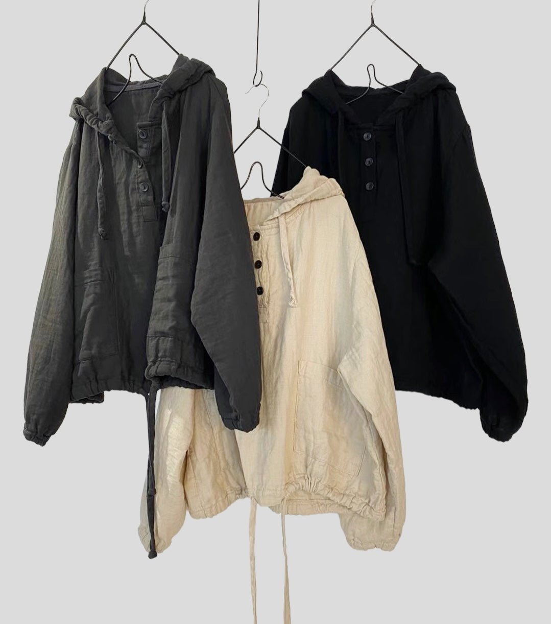 【SALE】軟身棉質帽子口袋top|3 col