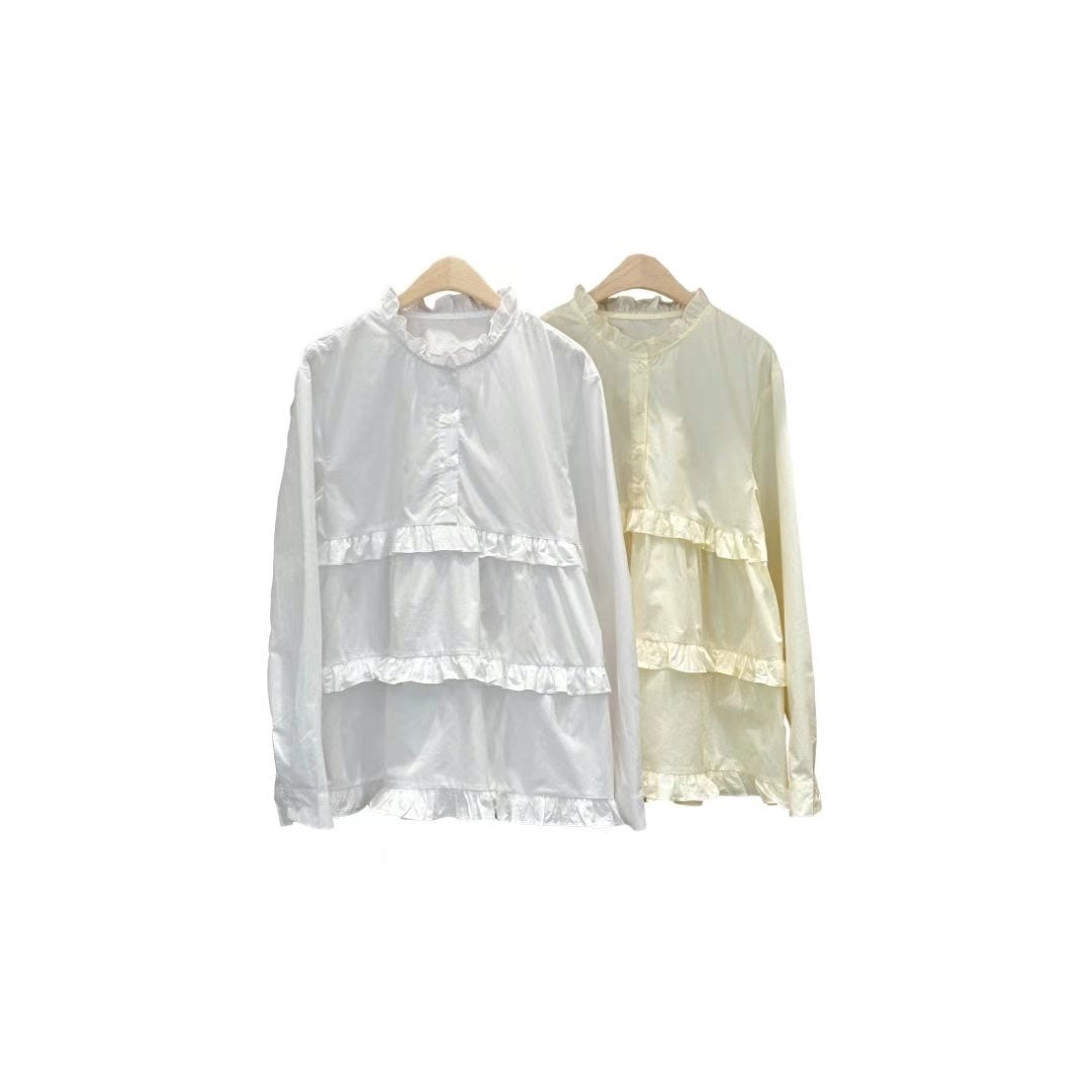 【SALE】ruffle邊恤top|黃