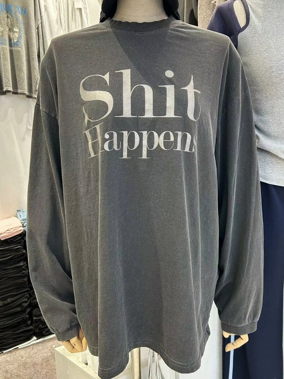 洗水色Shit Happens top|藍