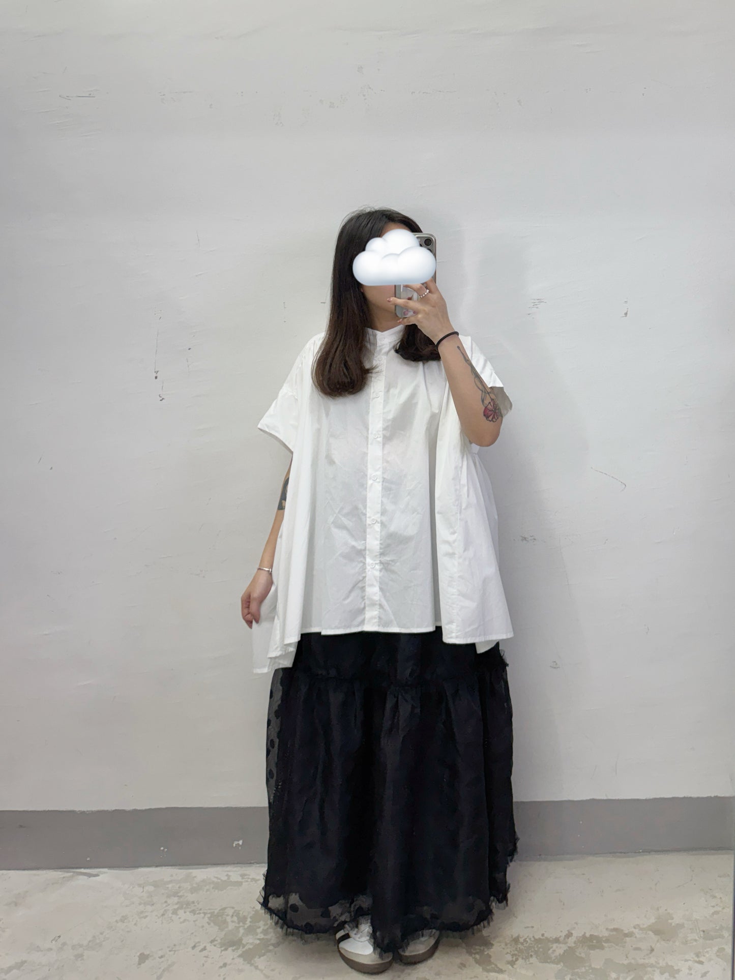 【新品優惠】波點暗格紋透紗半身裙丨2 col