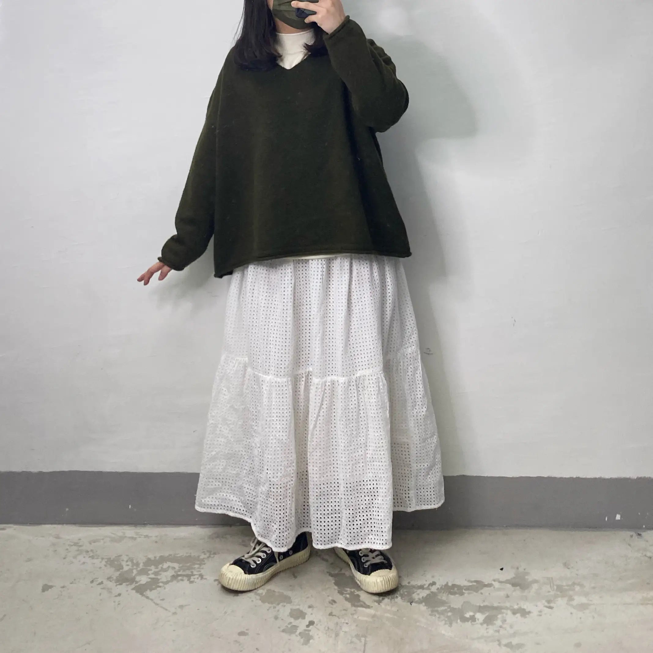 【SALE】鏤空圓點層層半身裙|3 col