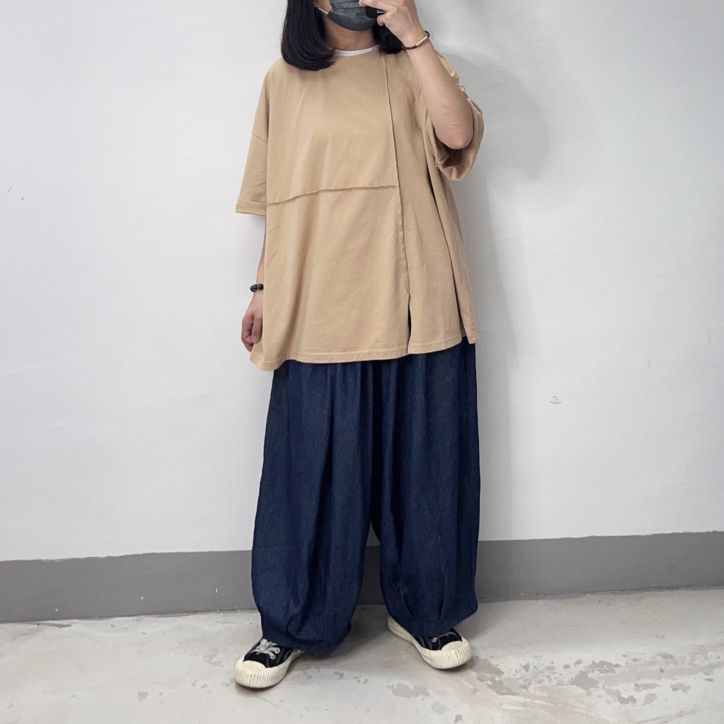 【SALE】設計感反車線top|杏