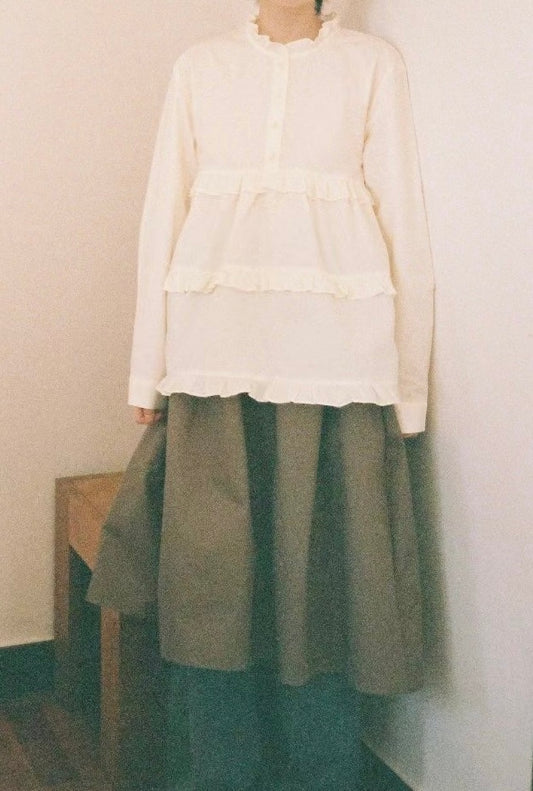 【SALE】ruffle邊恤top|黃