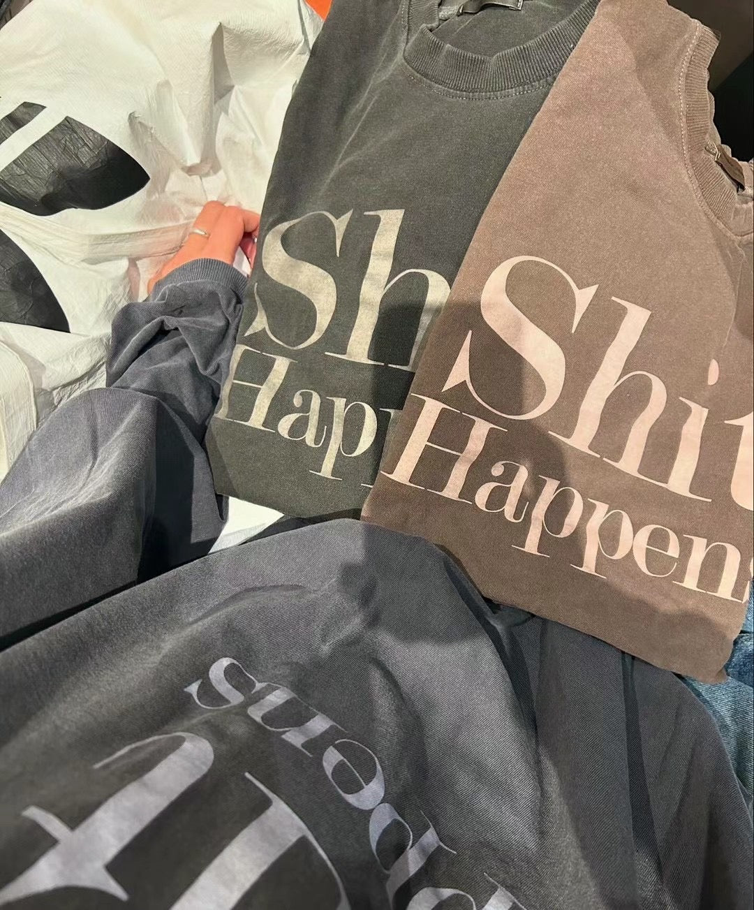 洗水色Shit Happens top|藍