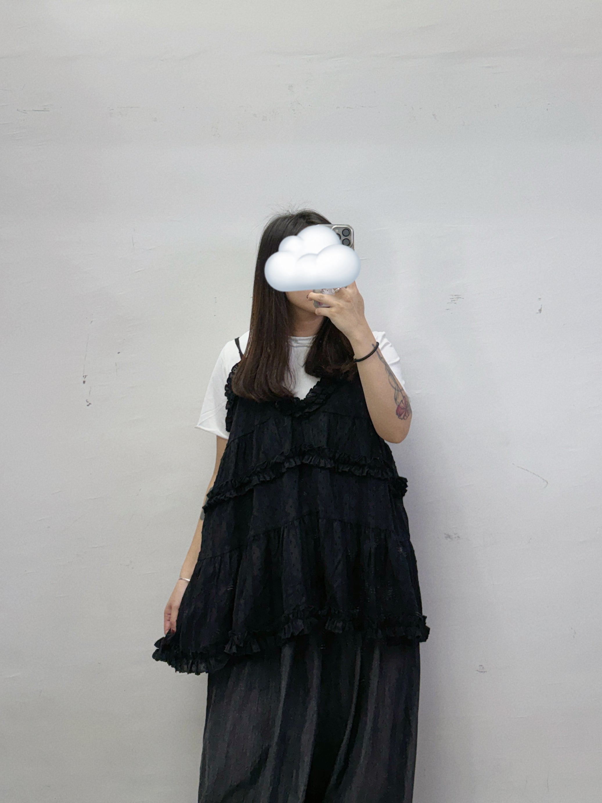 【SALE】捲邊領棉料basic top丨紅