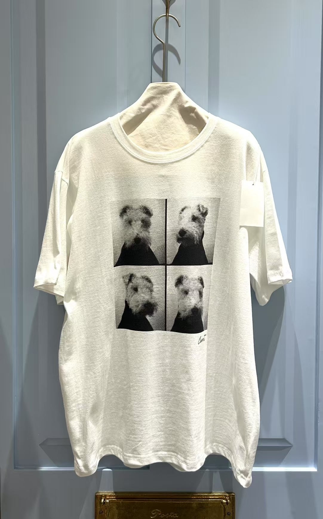 四格狗狗print tee丨白